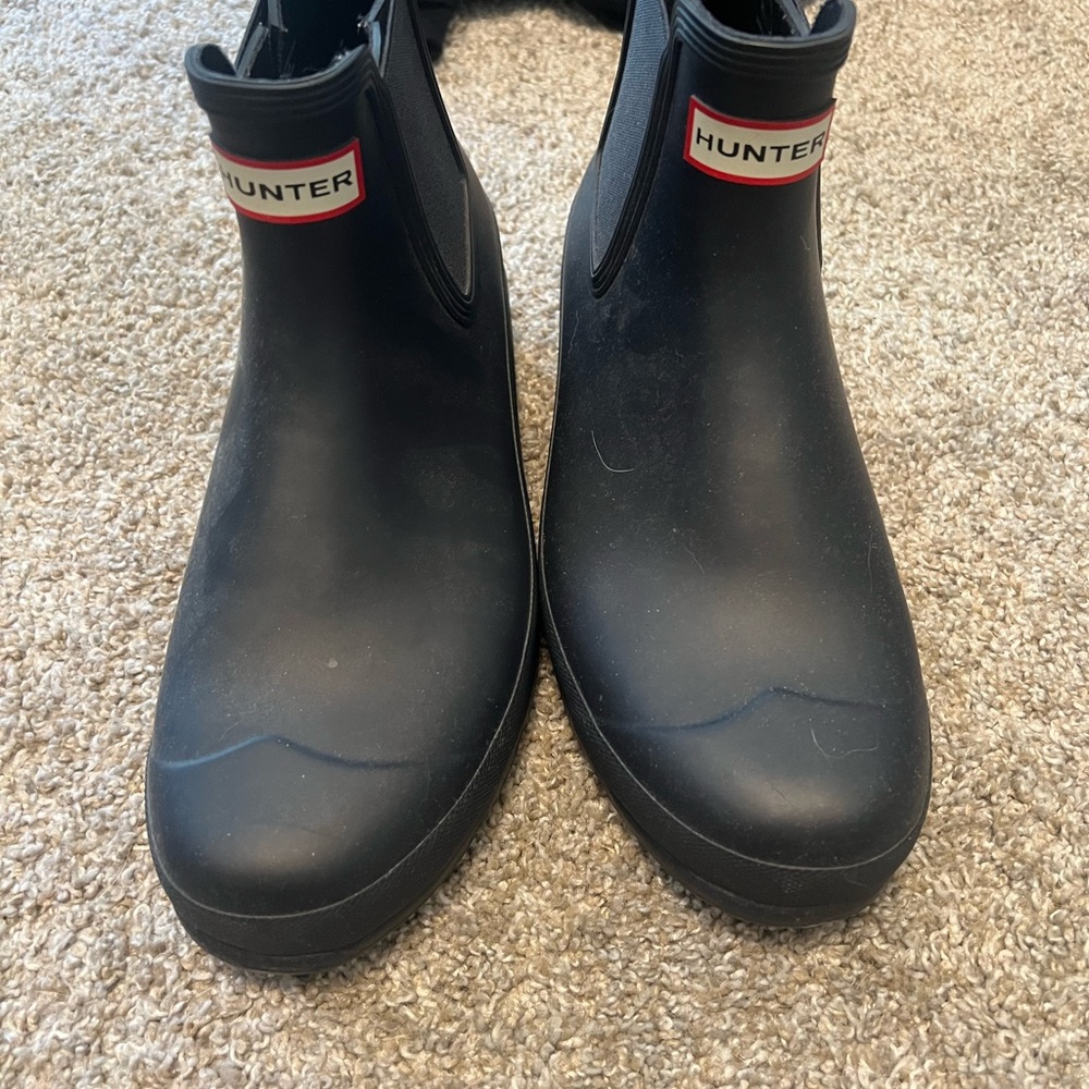 Hunter Blue Ankle Rain Boots